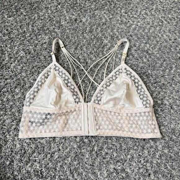 Victoria's Secret Starburst Long Line Triangle Bra Bralette Tan XL New - Picture 3 of 7
